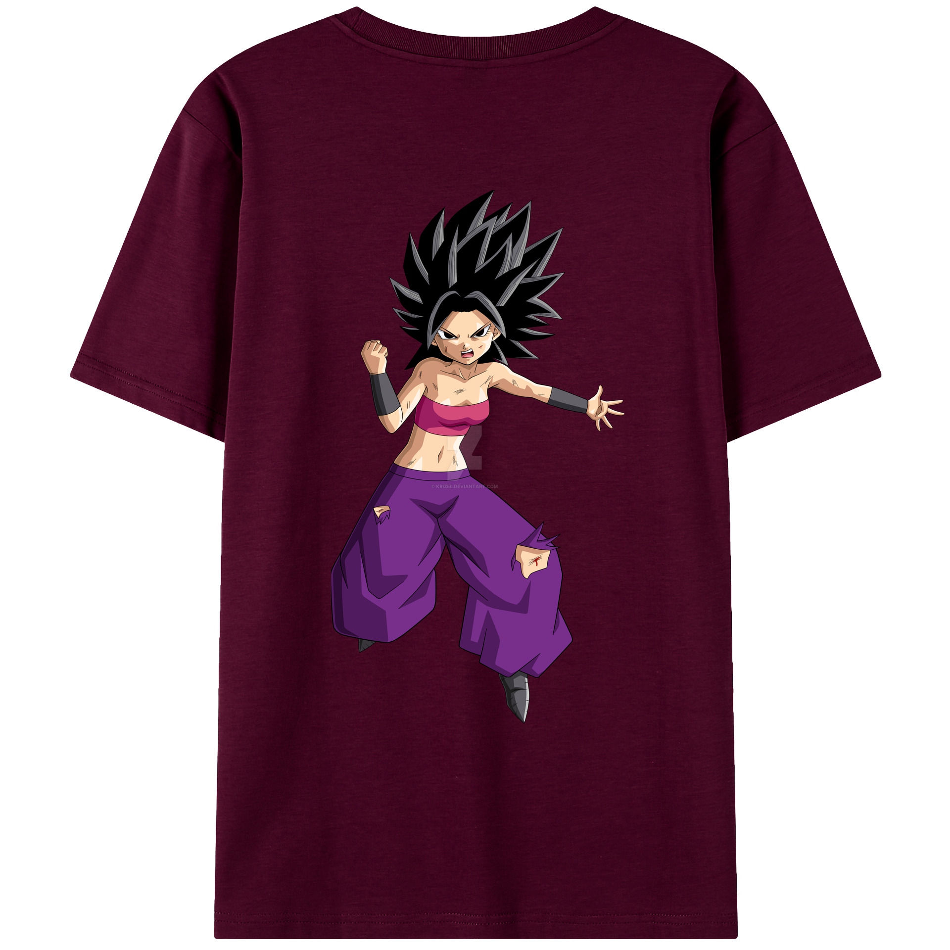 （画像用） ドラゴンボール カリフラ DRAGON BALL Caulifla レディース半袖Tシャツ(バックプリント)